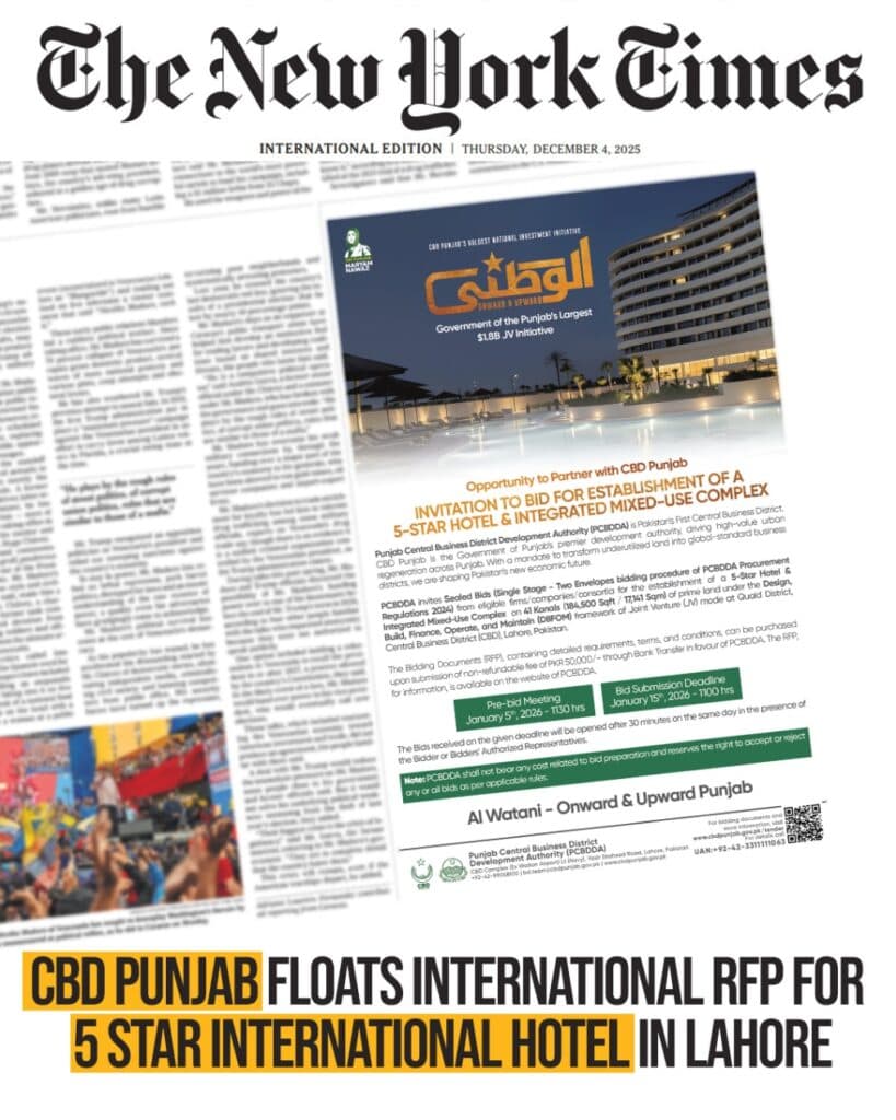 CBD Punjab Unveils Pakistan's First Five-star Hotel Opportunity